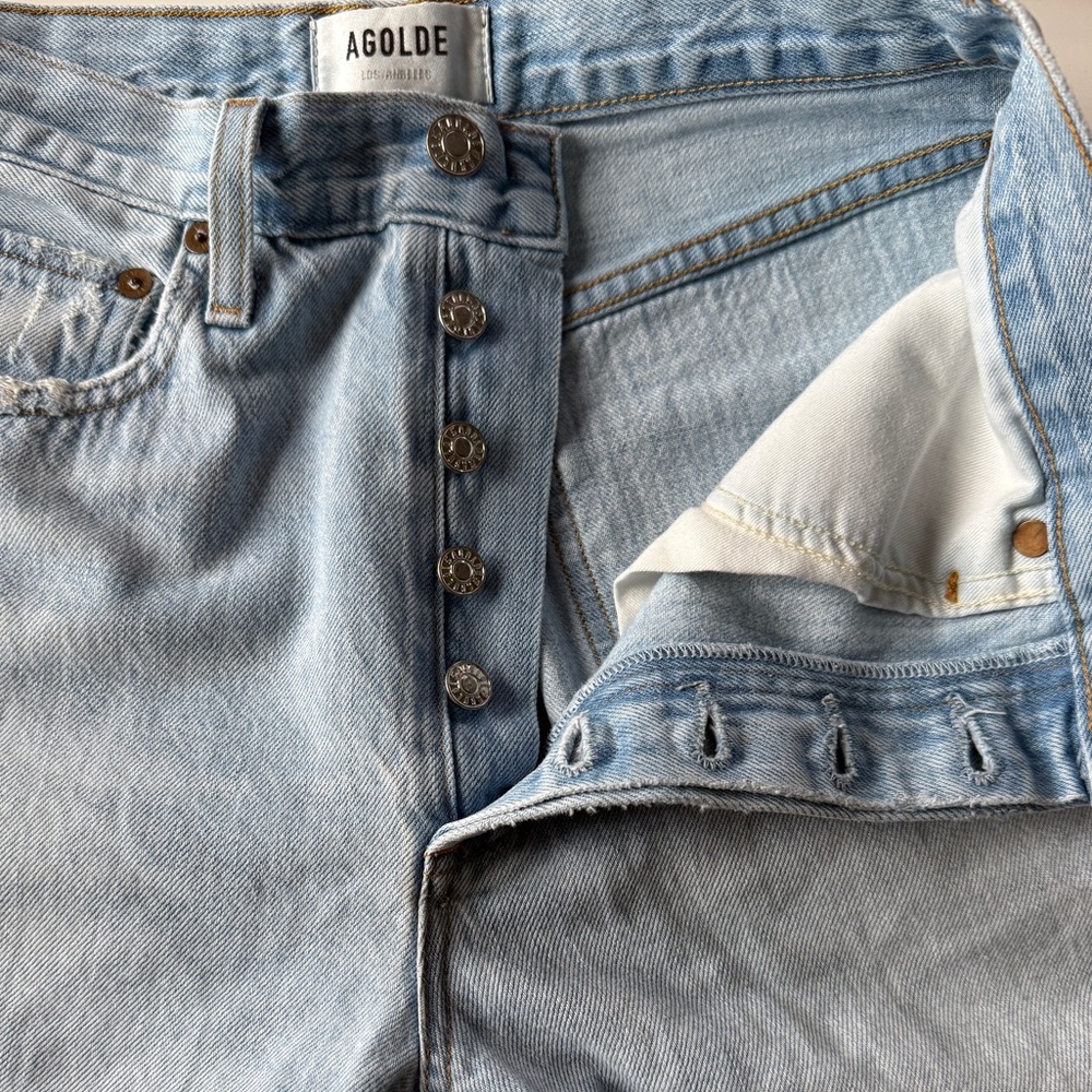 Agolde Riley High Rise Straight Crop In Shatter Size 25 - Picture 11 of 12